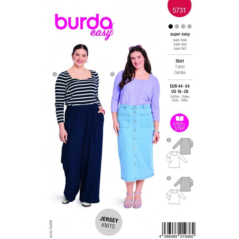 Patron 5731 Burda Curvy Top 44-54