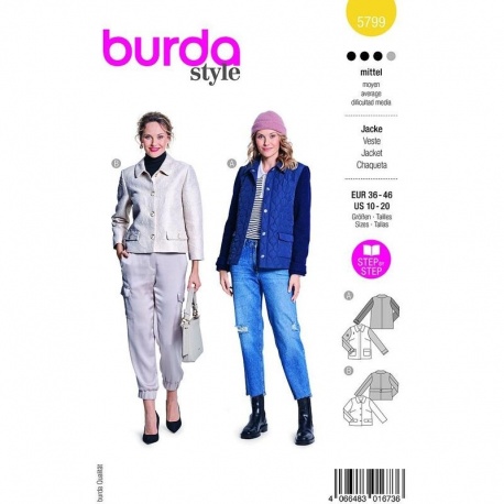 Patron Burda 5799 Veste  36- 46 