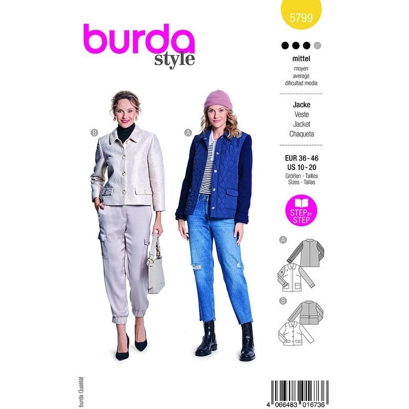 Patron Burda 5799 Veste  36- 46 