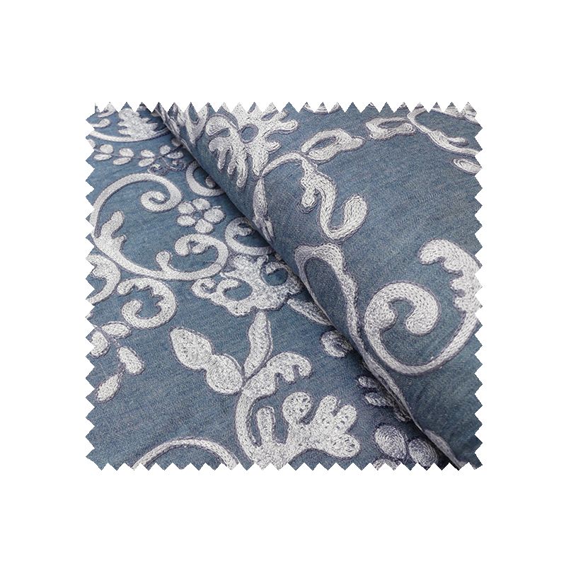 Tissu Chambray Brode