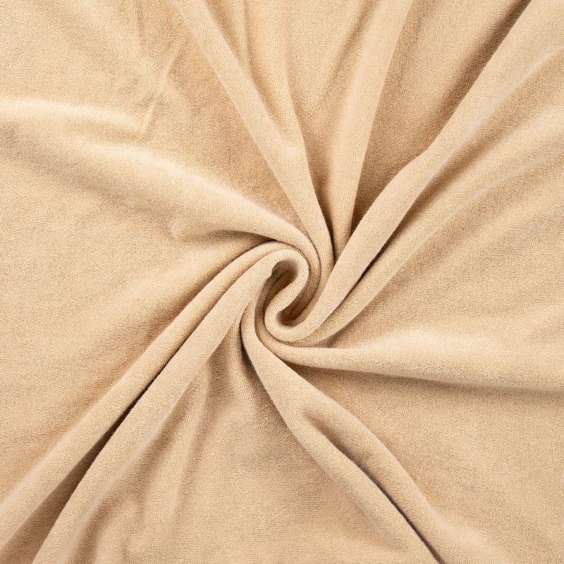 Tissu Eponge Jersey Pico Uni Champagne 