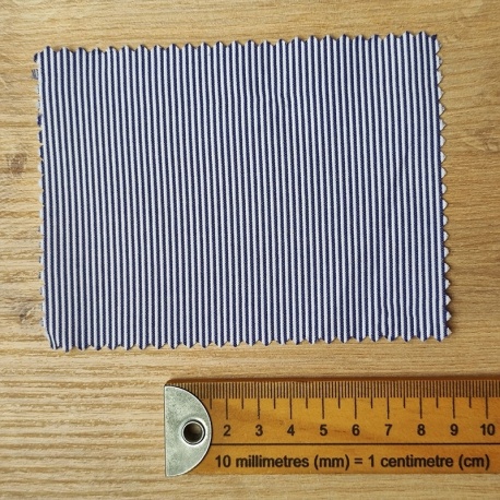 Tissu Polycoton Rayé Bleu