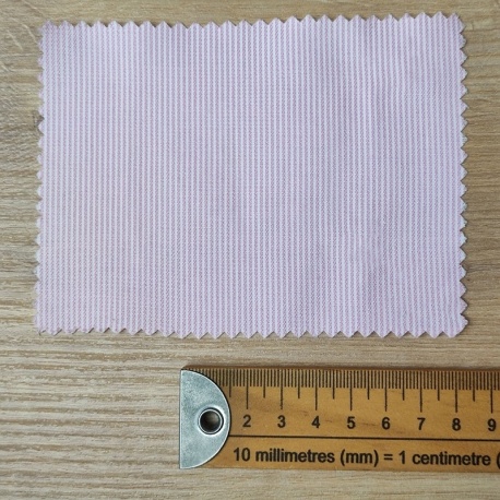 Tissu Polycoton Rayures Tissées Rose