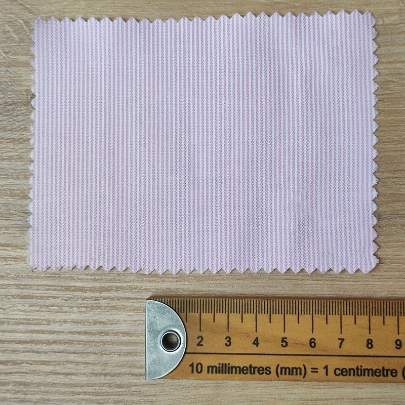 Tissu Polycoton Rayures Tissées Rose