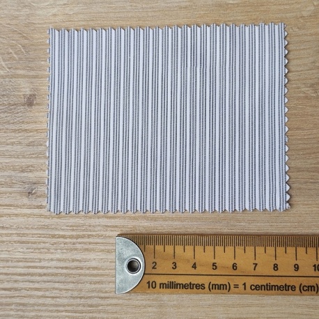 Tissu Polycoton Rayures Gris