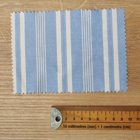 Tissu Polycoton Rayures Bayadères Bleu
