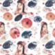 Tissu Imprimé Japan Ombrelle Blanc 