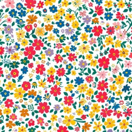 Tissu Imprimé Mimi Fleurs Multico 