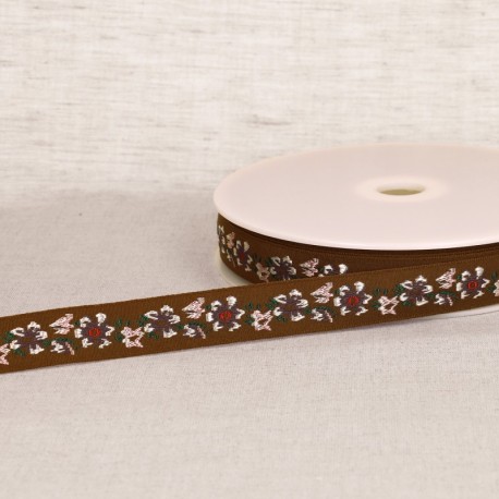 Galon jacquard fleurs