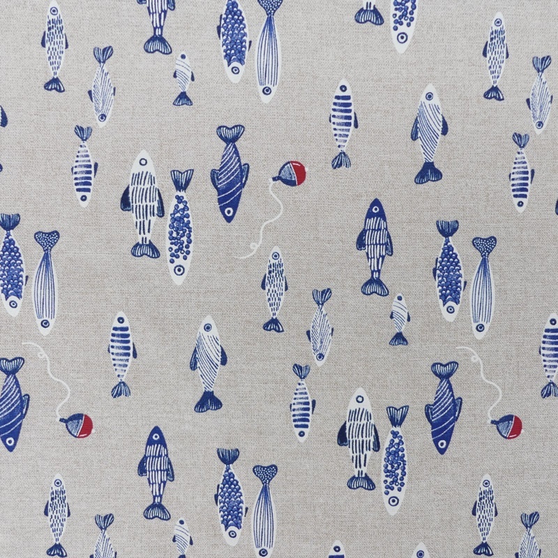 Tissu Tuna Imprimé Poissons Bleu 