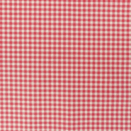 Tissu Enduit Vichy Rouge