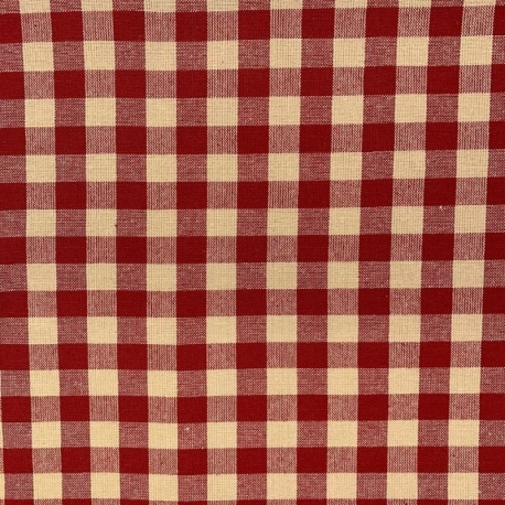 Tissu Tissé Teint Boston Petits Carreaux Rouge 