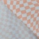 Tissu Jersey de Coton Imprimé Carré Peche 