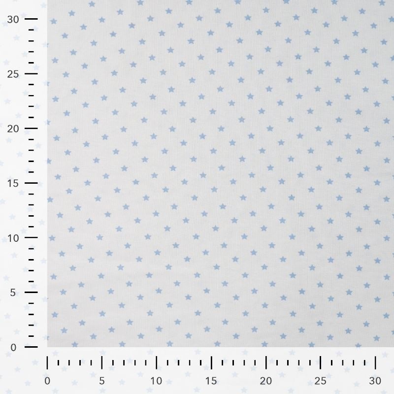 Tissu Organza Bleu Métal Imprimé étoiles - Largeur 1.50m, Vente Au Mètre (jusqu'à 60m)