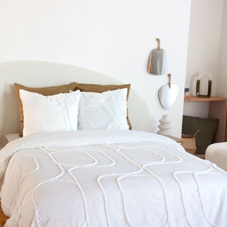 Parure Housse de Couette Tufte Jaja Blanc 