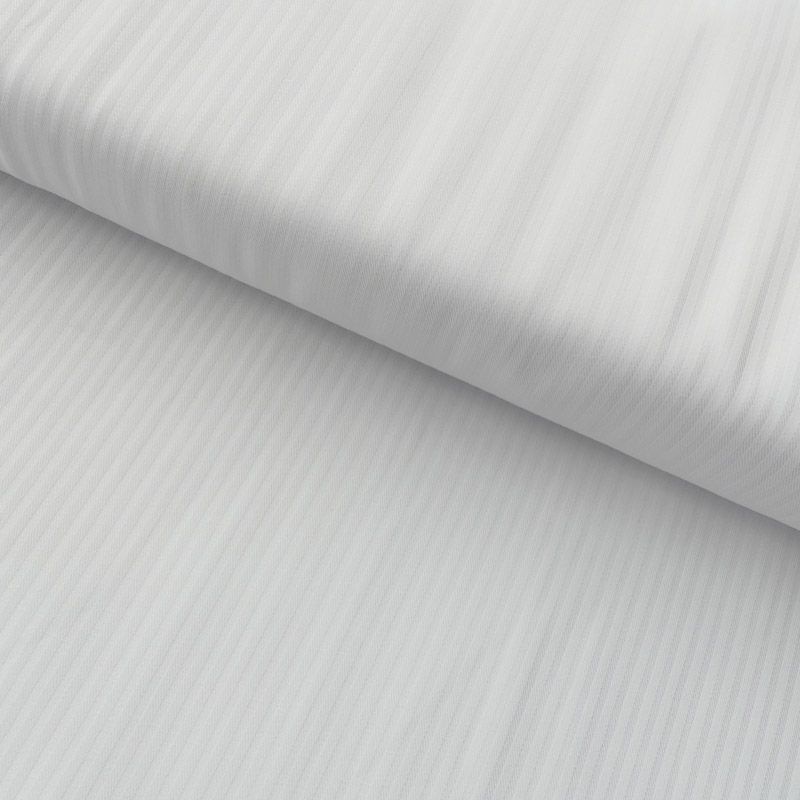 Tissu Polycoton Rayures Texturées Blanc