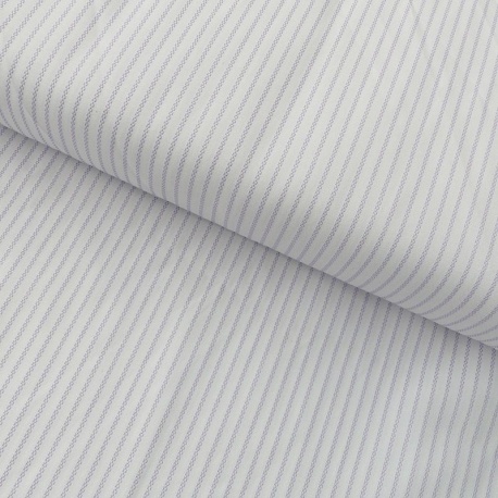 Tissu Polycoton Rayures Tissées Violet
