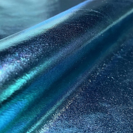 Tissu Lamé Enduit Turquoise 