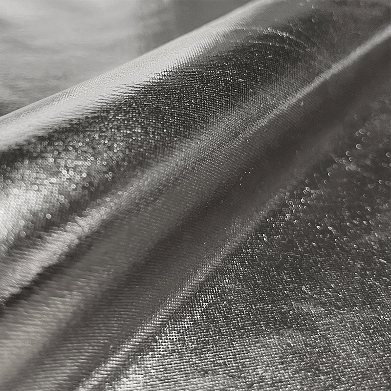 Tissu Lamé Enduit Argent