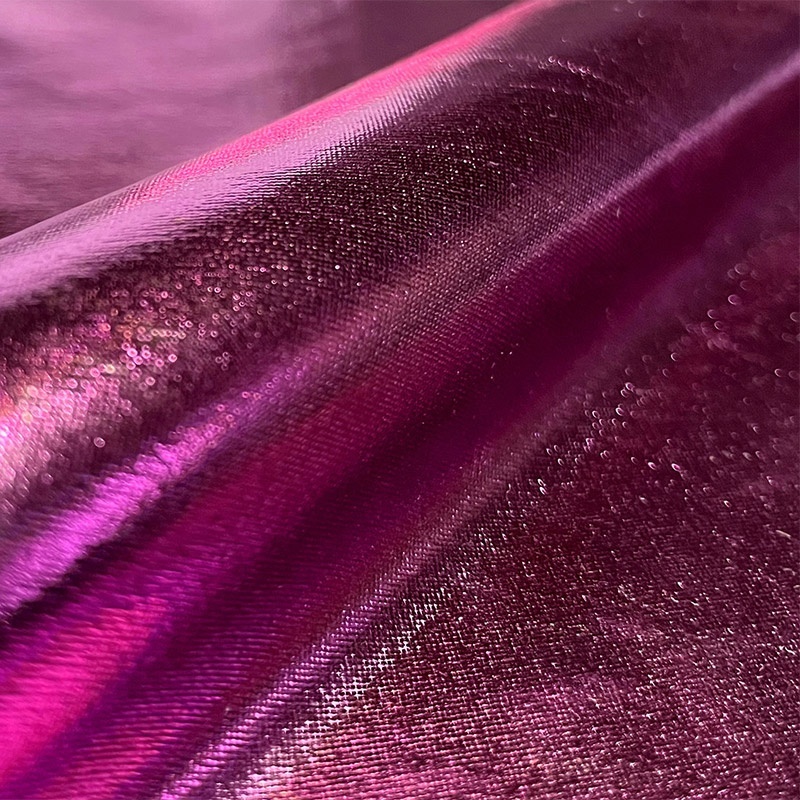 Tissu Lamé Enduit Fuchsia