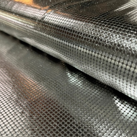 Tissu Jersey Enduit et Imprimé Pois Argent
