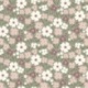Tissu Popeline Imprimé Digital Fleurs Vert Olive