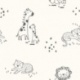 Tissu Jersey de Coton Imprimé Animaux Blanc Cassé