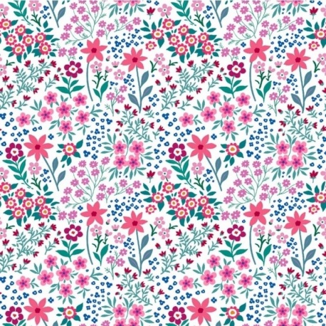 Tissu Imprimé 3D Amaia Fleurs Fuchia