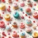Tissu Imprimé 3D Cake Ecru