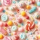 Tissu Imprimé 3D Candy Ecru 
