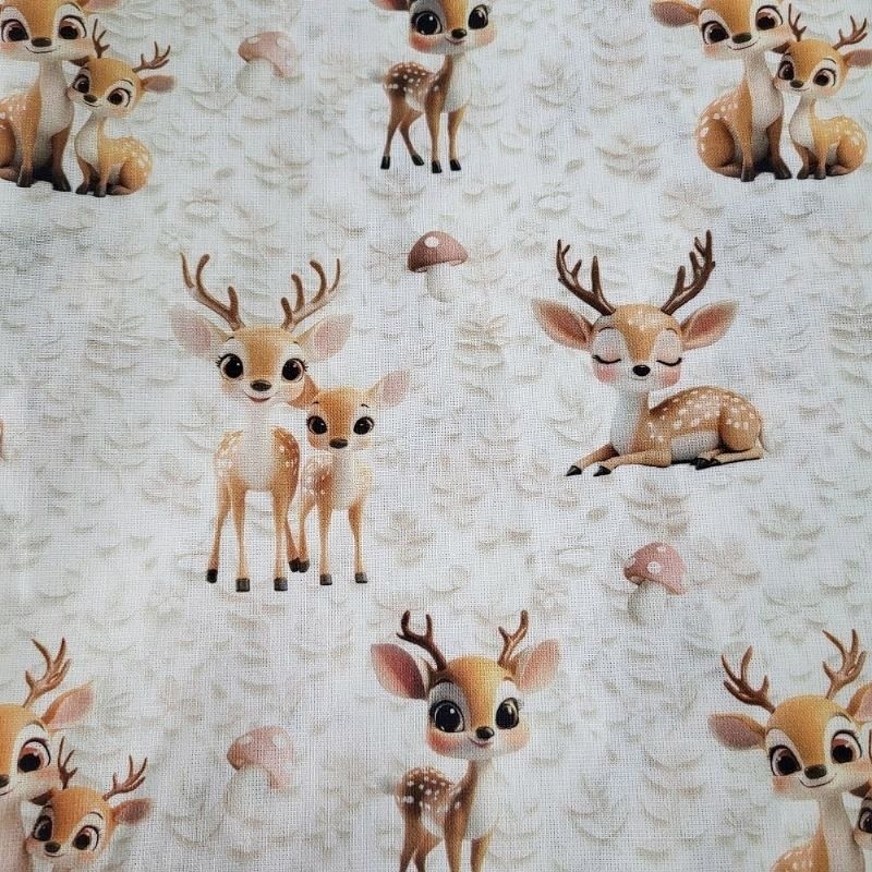 Tissu Imprimé 3D Bambinos Ecru 