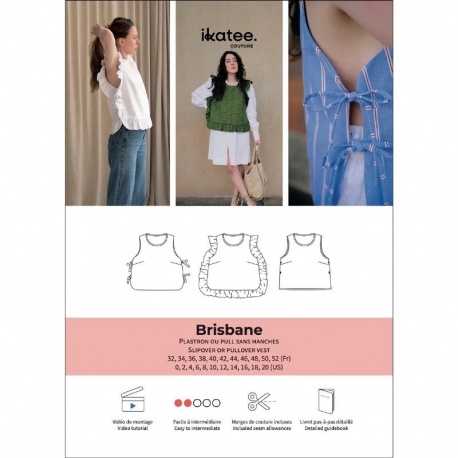 Patron Ikatee Brisbane - Plastron Et Pull Sans Manches Femme