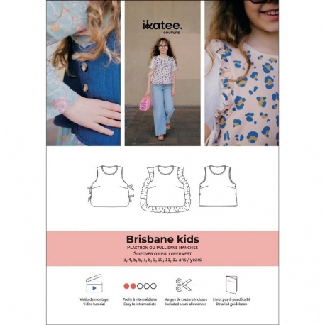 Patron Ikatee Brisbane - Plastron Et Pull Sans Manches Enfant