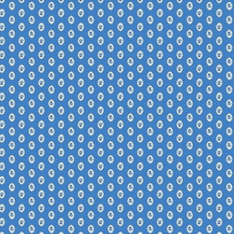 Tissu Cretonne Gordes Mouche Bleu
