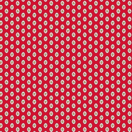 Tissu Cretonne Gordes Mouche Rouge