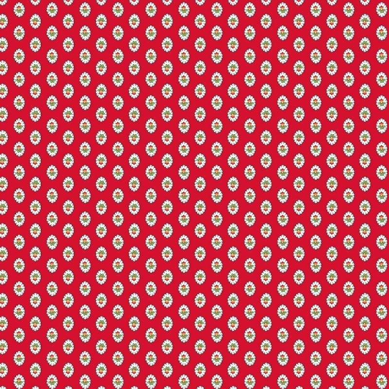 Tissu Cretonne Gordes Mouche Rouge