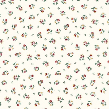 Tissu Cretonne Figuerolles All Over Ecru