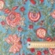Tissu Blockprint Impression Tampons Mains Floral Fond vert