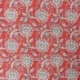 Tissu Blockprint Impression Tampons Mains Fleur Fond Rouge
