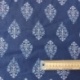 Tissu Blockprint Impression Tampons Mains Feuille Fond Bleu