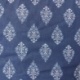 Tissu Blockprint Impression Tampons Mains Feuille Fond Bleu