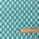 Tissu Blockprint Impression Tampons Mains Feuille Fond Turquoise