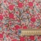 Tissu Blockprint Imprimé Tampons Mains Matelassé Double Face Rose