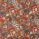 Tissu blockprint Imprimé Tampons Mains Matelassé Double Face  Fleur Fond Caramel