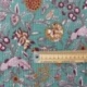 Tissu Blockprint Imprimé Tampons Mains Matelassé Double Face Fleur Fond Bleu