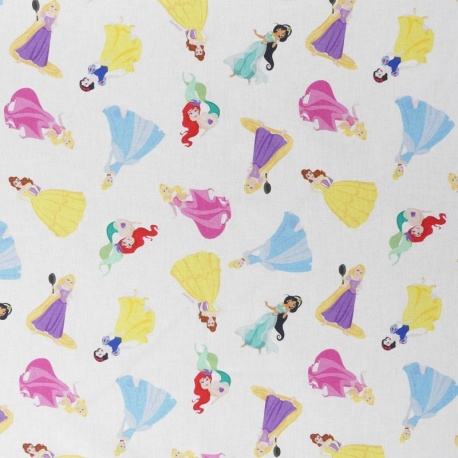 Tissu Licence Princesse Fond Blanc 