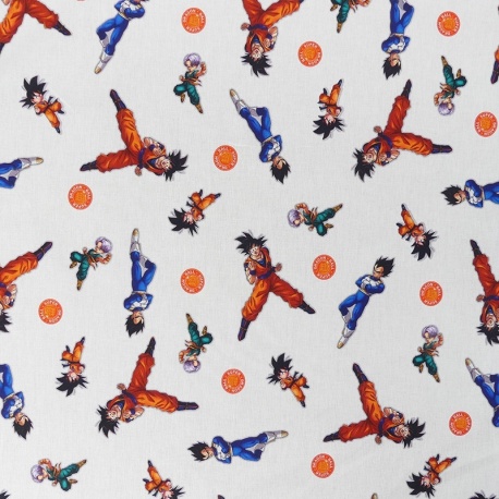Tissu Licence Dragon Ball Fond Blanc