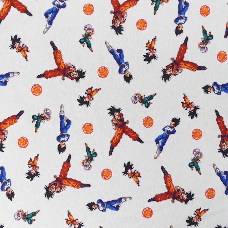 Tissu Licence Dragon Ball Fond Blanc