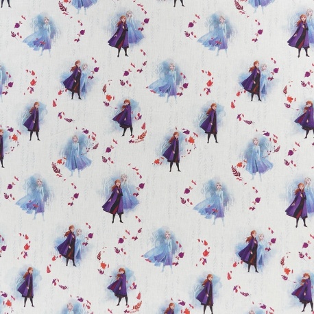Tissu Licence La Reine Des Neiges Fond Blanc