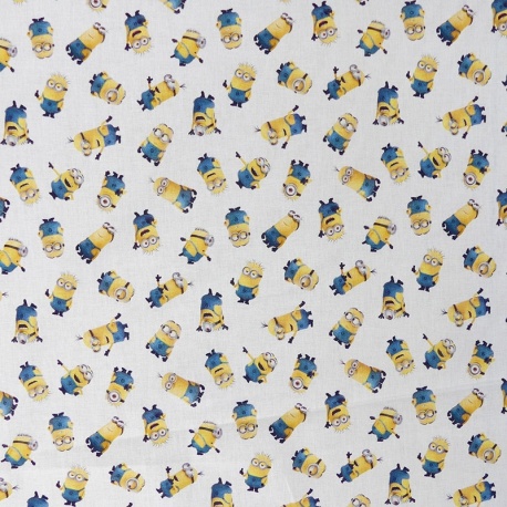 Tissu Licence Minions Fond Blanc